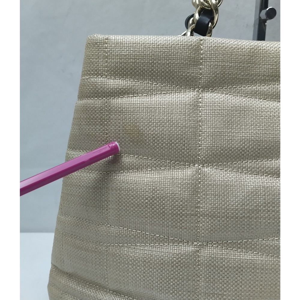 Kate Spade Veranda Place Quilted Bow Straw Chain Strap Satchel Shoulder Bag - Picture 6 of 16